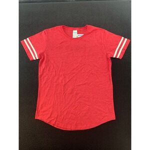 Gildan Red Victory T Shirt Short Sleeve‎ Contrast Stripes Style 500VTL Women's M